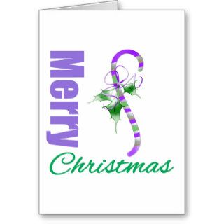 Merry Christmas Purple Themed Whimsical Candycane Card