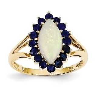 14k Opal and Sapphire Ring Jewelry