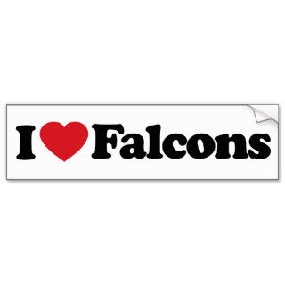 I Love Falcons Bumper Stickers