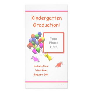 Chick and Balloons Kindergarten Graduation Photo Cards