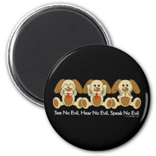 See No Evil Puppies Magnet