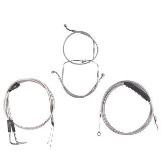 Hill Country Customs Basic Stainless Cable Brake Line Kit for 20" Handlebars 1996 2006 Harley Davidson Touring Models w/Cruise Control HC CKB11520 SS Automotive