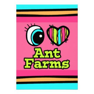 Bright Eye Heart I Love Ant Farms Custom Invitations