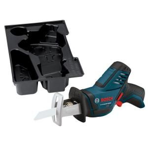 Bosch 12 Volt Max Lithium Ion Cordless Pocket Recip Saw with Exact Fit Insert Tray Bare Tool (Tool Only) PS60BN