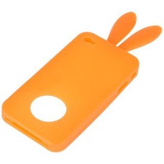 MaxSale Cute Silicone Rabbit Ear Protective Case for iPhone 4 4S Orange Cell Phones & Accessories