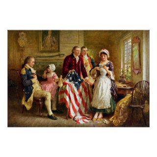 Betsy Ross and General George Washington Print