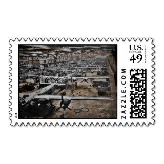 Aircraft Assembly Line WWII Stamps