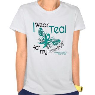 I Wear Teal For Mother In Law 45 Ovarian Cancer Tshirts