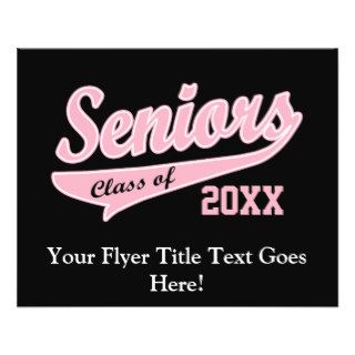 Any Year, Senior Class Pink/Black Graduation Flyer
