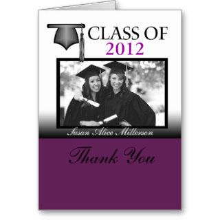 Purple Graduation Thank You Card