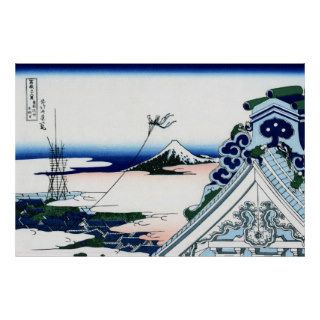 東都浅草本願寺, 北斎 View Mt.Fuji Asakusa, Hokusai Print