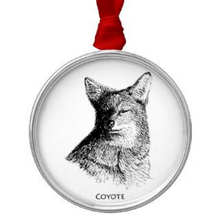 Coyote (line art) ornaments