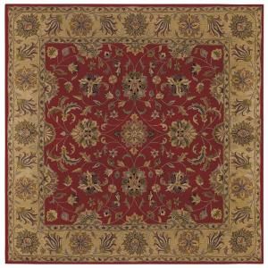 LR Resources Traditional Shape Red and Gold 9 ft. Square Plush Indoor Area Rug LR5R107 REGO9SQ