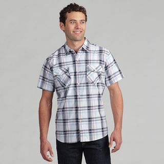 191 Unlimited Mens Blue Plaid Woven Shirt 191 Unlimited Casual Shirts
