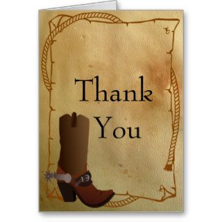 Western Cowboy Boot Thank You Card