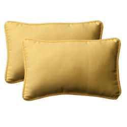 Pillow Perfect Decorative Yellow Outdoor Toss Pillows (Set of 2) Pillow Perfect Outdoor Cushions & Pillows