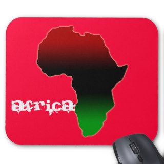 Red, Black and Green Africa Shape Mousepads