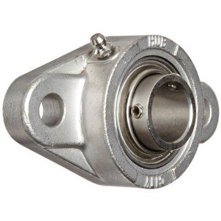 Hub City FB260STWX1 Flange Block Mounted Bearing, 2 Bolt, Normal Duty, Relube, Setscrew Locking Collar, Wide Inner Race, Stainless Housing, Stainless Insert, 1" Bore, 1.409" Length Through Bore, 3.898" Mounting Hole Spacing Industrial &