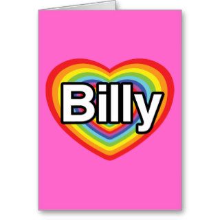 I love Billy rainbow heart Cards
