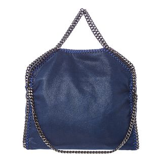 Stella McCartney 'Falabella Shaggy Deer' Small Royal Blue Fold over Tote Stella McCartney Designer Handbags