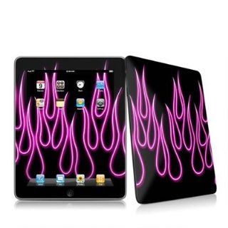 Pink Neon Flames Design Protective Decal Skin Sticker for Apple iPad 1st Gen Tablet E Reader Computers & Accessories