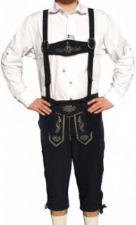 knee length Lederhosen Imitation made of polyester with Suspenders, Colour dark blue, Size60 at  Mens Clothing store Apparel Suspenders