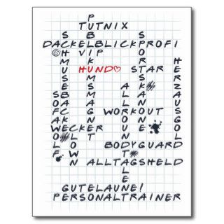 Crosswords dog <3 post card