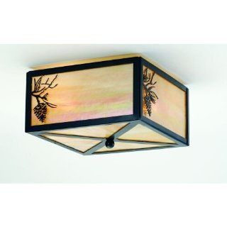 Meyda Tiffany 82928 Craftsman Brown Rustic / Country Single Light Flush mount Ceiling Fixture    