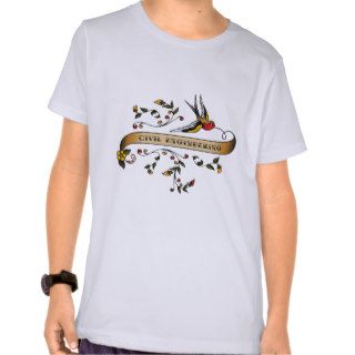 Swallow and Scroll with Civil Engineering T Shirts