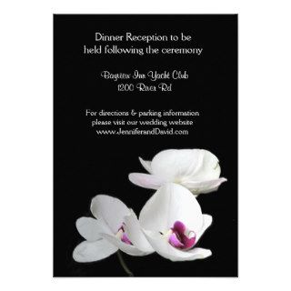ELegant White Orchids Reception Enclosure Card Invite