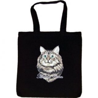 TOTE BAG  BLACK   Maine Coon   Cat Breed Clothing