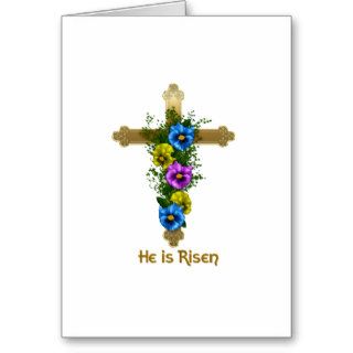 He Is Risen Easter Cross Card