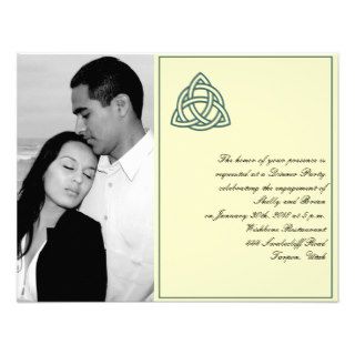 Teal Celtic Knot Wedding Engagement Personalized Invitation