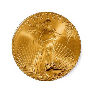 Walking Liberty Golden Coin Stickers