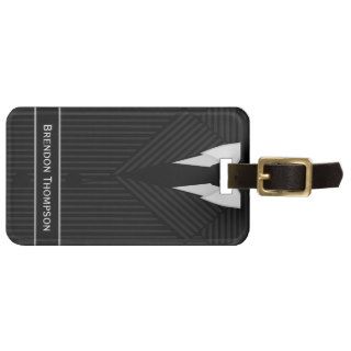 Pinstripe Suit and Tie Men's Name Tag Luggage Tag