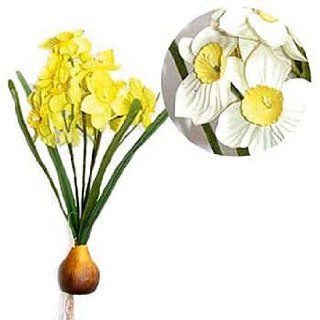 Lot Of 6 16" Daffodil Bush Cream   Artificial Flowers