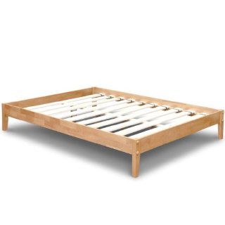  Mattress   Solid Hardwood Platform Bed   Twin   Natural   Bed Frame