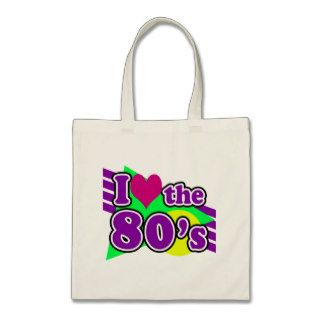 I Love the 80's Geometric Neon Eighties Party Tote Bag
