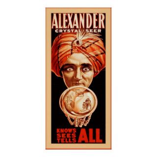 Alexander, Crystal Seer ~ Vintage Magician Poster