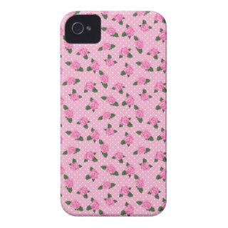 Petite pink roses and polka dots iphone 4S case iPhone 4 Case