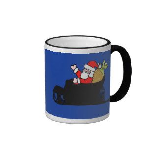 Cartoon Santa And Sleigh Mugs