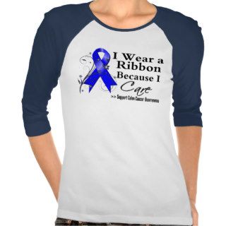 Colon Cancer Ribbon Because I Care Tee Shirts