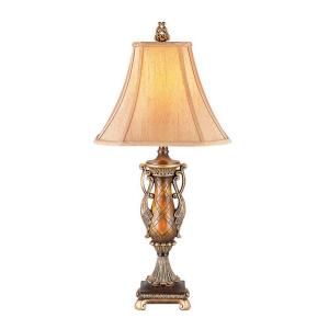 OK LIGHTING 33 in. Wooden Color Table Lamp OK 4176T