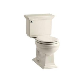 KOHLER Memoirs Stately Comfort Height 2 piece 1.28 GPF Round Toilet with AquaPiston Flushing Technology in Almond K 3933 47