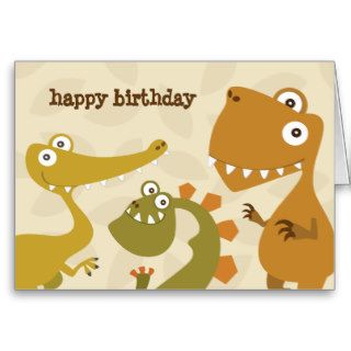 Dinosaur Land Birthday Greeting Card