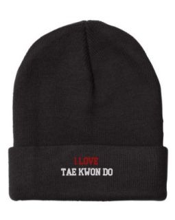 Fastasticdeal I Love Tae Kwon Do Embroidered Beanie Cap Skull Caps Clothing