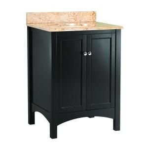 Foremost Haven 25 in. W x 22 in. D Vanity in Espresso and Vanity Top with Stone Effects in Tuscan Sun TREASETS2522