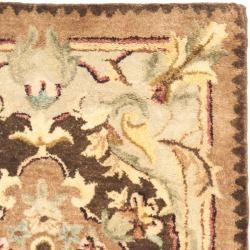 Handmade Aubusson Creteil Brown/ Beige Wool Rug (2' x 3') Safavieh Accent Rugs