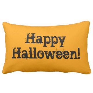 Bright Orange and Black Halloween Pillows