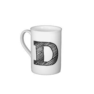 Monogrammed Mug Letter "D" Bone China Mugs